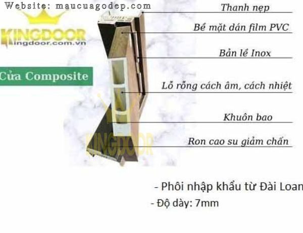 Nội, ngoại thất: Giá cửa nhựa Composite Tân Cổ Điển - Mẫu cửa hiện đại Cautao