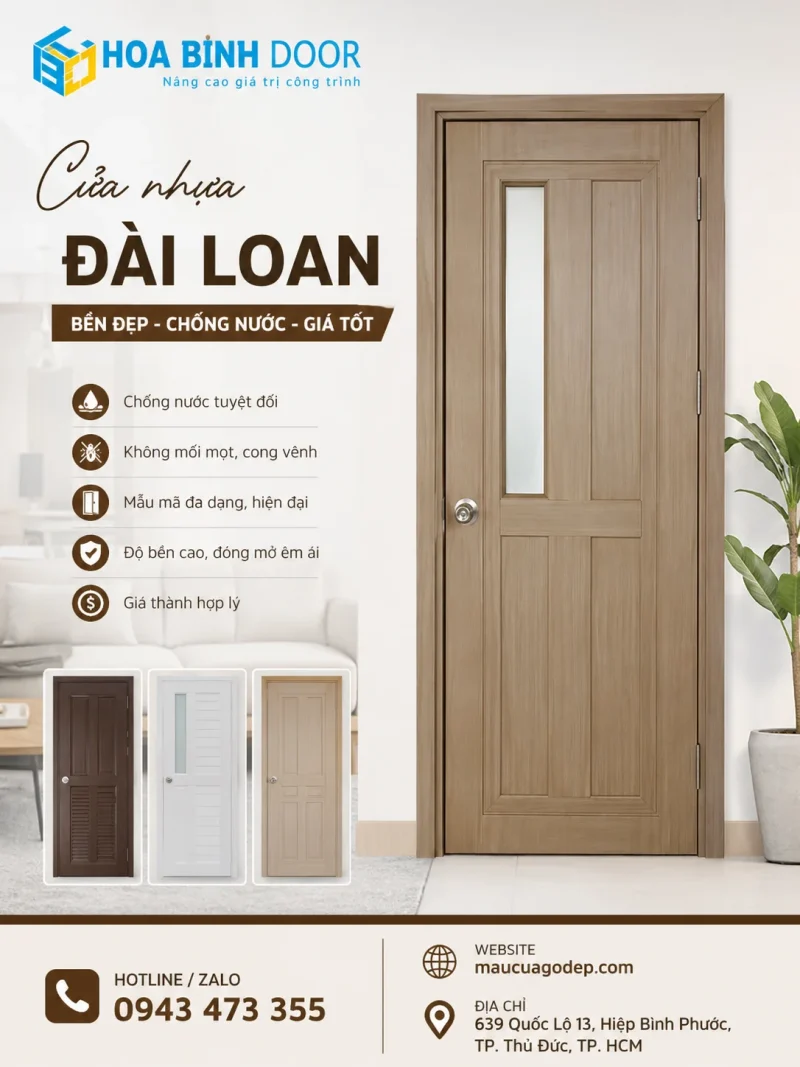 Báo giá cửa nhựa Đài Loan tại phường Bình Thạnh mới nhất 2026
