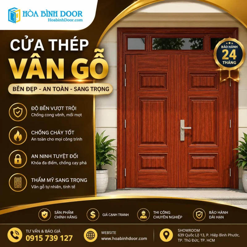 Giá cửa thép vân gỗ mới nhất 05/2026