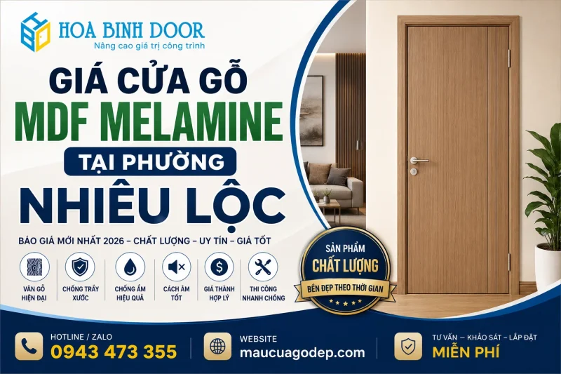 giá cửa gỗ MDF Melamine tại phường Nhiêu Lộc