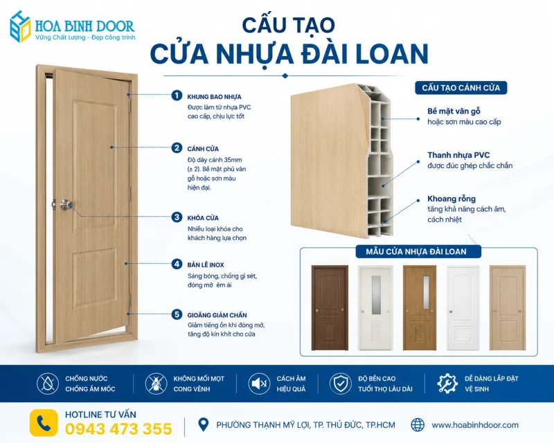Giá cửa nhựa Đài Loan tại phường Thạnh Mỹ Lợi