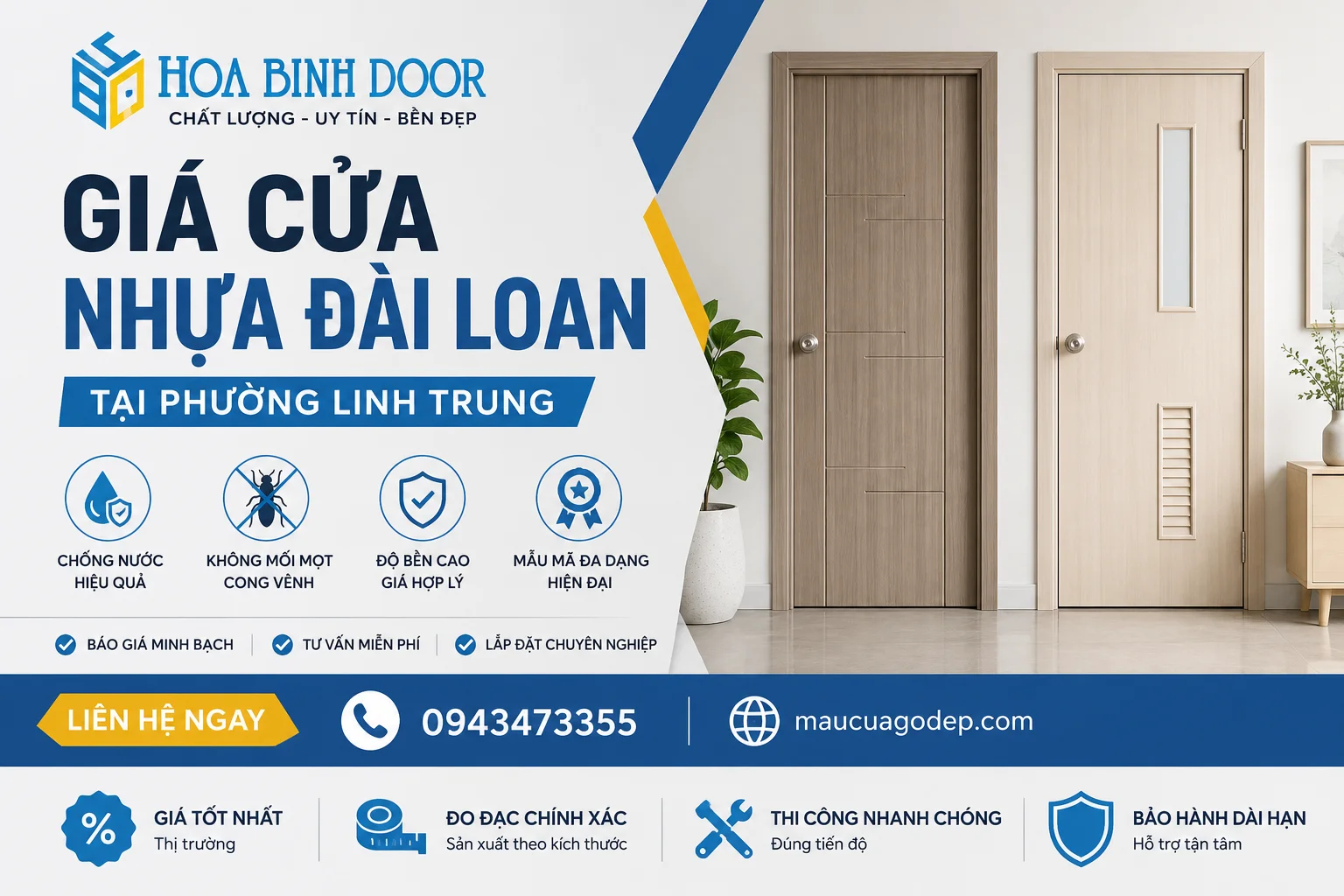 Giá Cửa Nhựa Đài Loan Tại Phường Linh Trung