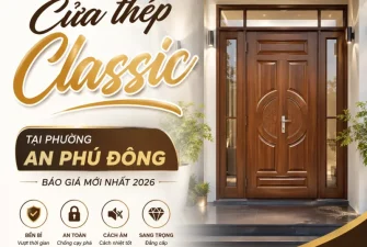 Giá cửa thép vân gỗ 5D Classic tại phường An Phú Đông