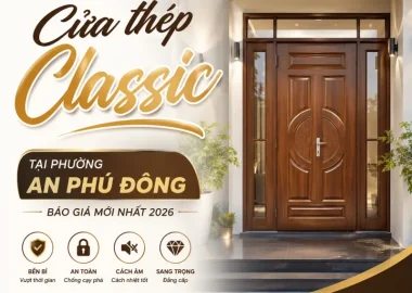 Giá cửa thép vân gỗ 5D Classic tại phường An Phú Đông