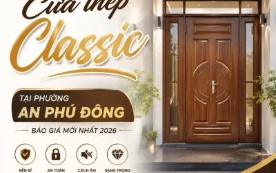 Giá cửa thép vân gỗ 5D Classic tại phường An Phú Đông