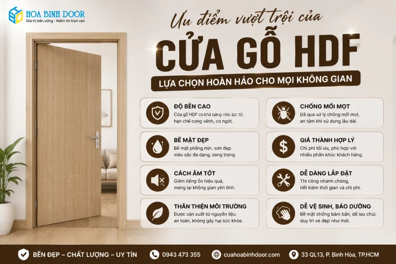 báo giá cửa gỗ HDF tại phường Biên Hòa