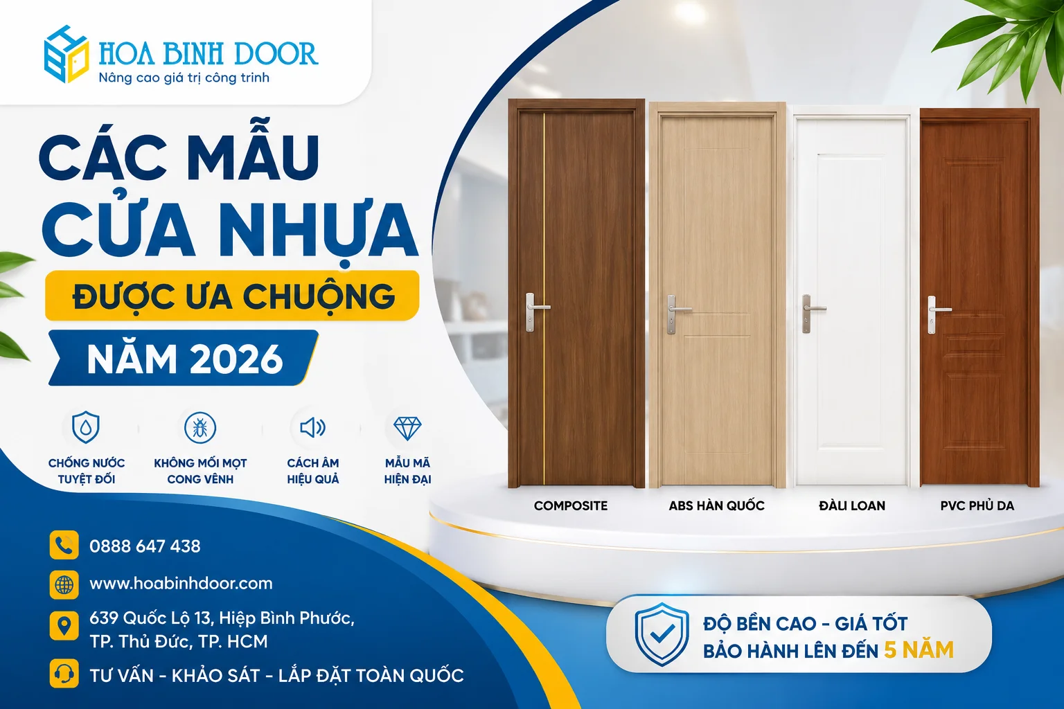 Các Mẫu Cửa Nhựa được ưa Chuộng Năm 2026