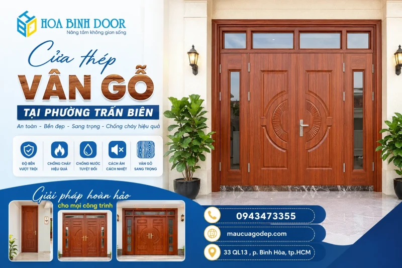 Cửa Thép Vân Gỗ Tại Phường Trấn Biên