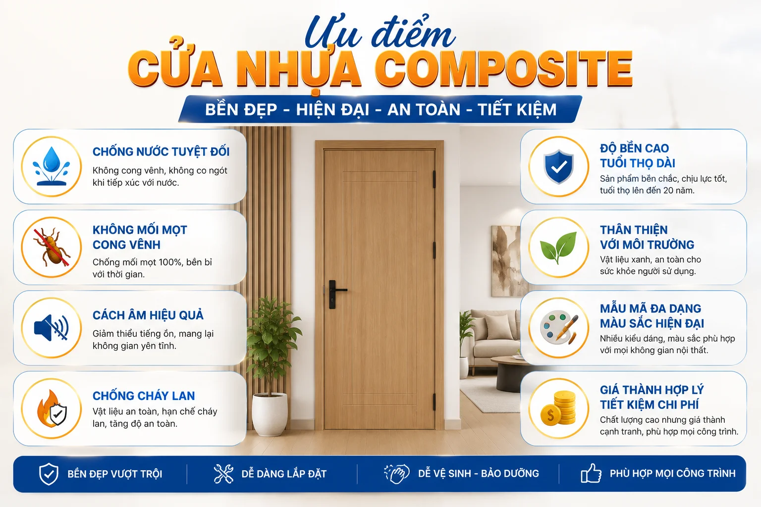 Top 10 Mẫu Cửa Nhựa Composite được ưa Chuộng 2026