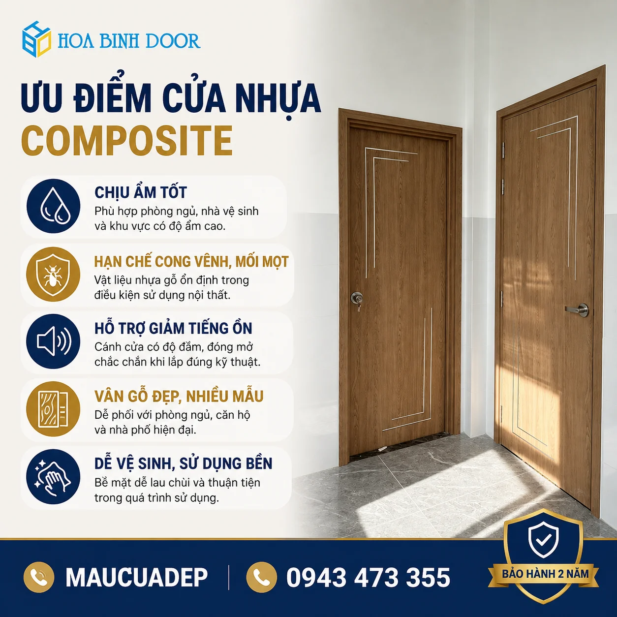 Ưu điểm cửa nhựa Composite tại Phường Hiệp Bình