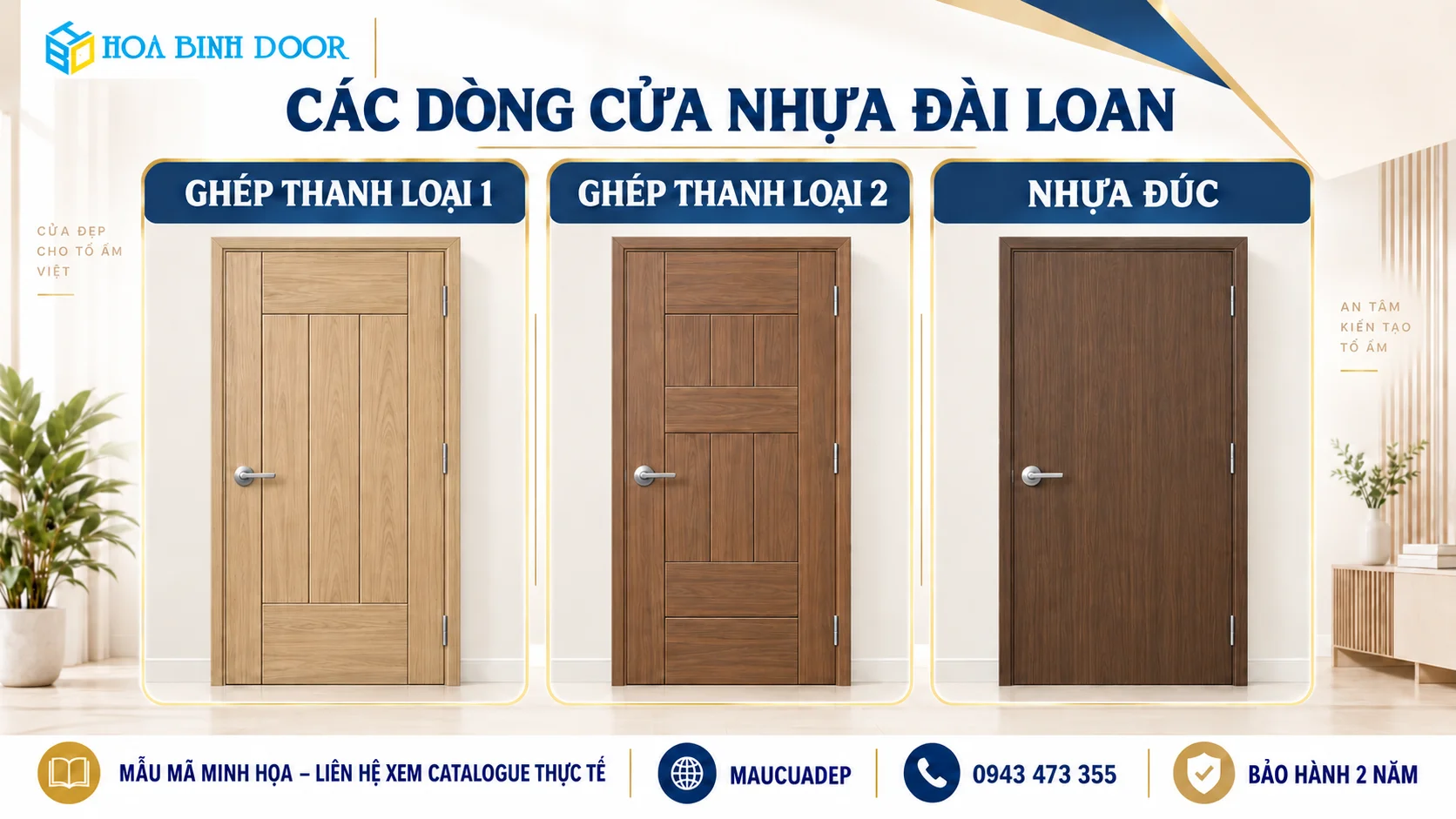 Các dòng cửa nhựa Đài Loan loại 1 loại 2 và nhựa đúc